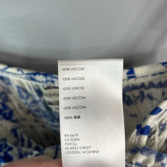 URBAN OUTFITTERS NWT Blue Floral Motif Cami Crop Top Smock Drawstring Tied M - Picture 10 of 12